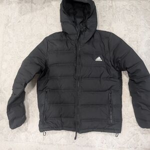 Adidas Men's Black Hooded Puffer Jacket